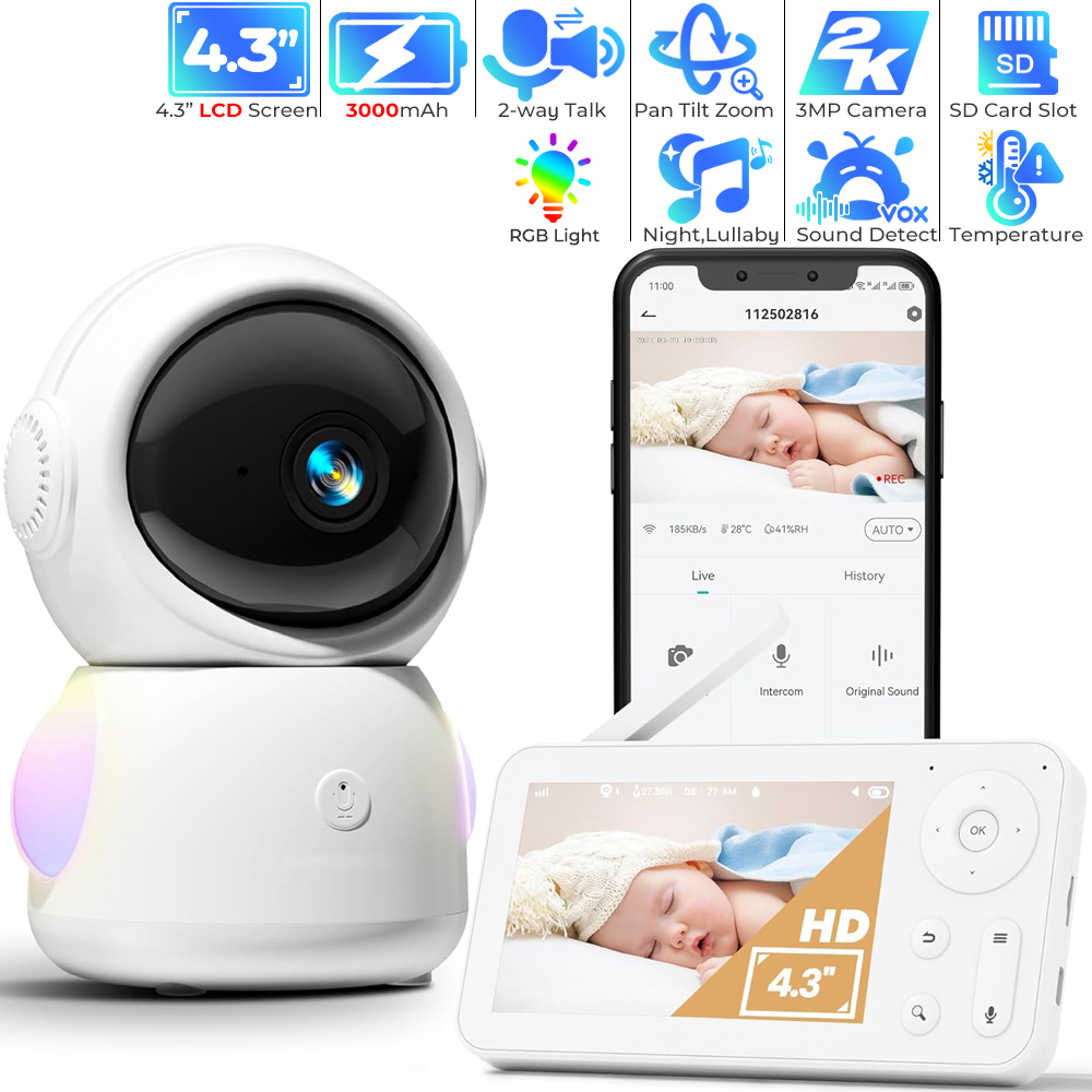 Audio Music Google - Uygulama Kontrollü WiFi Bebek Monitörü 2K