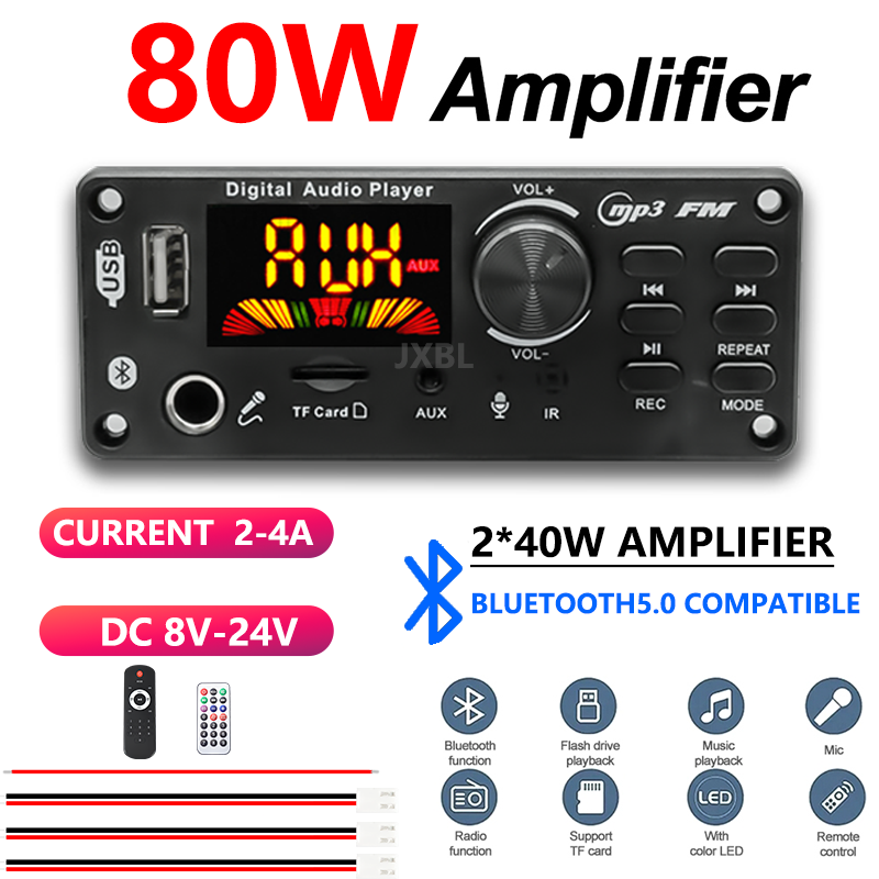 Audio Music Player - 80W Bluetooth 5.0 MP3 Dekoder Kartı