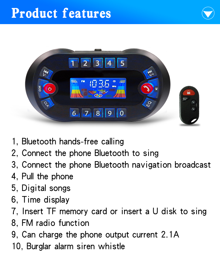MT730 motosiklet Bluetooth hop - Audio Music Player incelemesi ve fiyatı